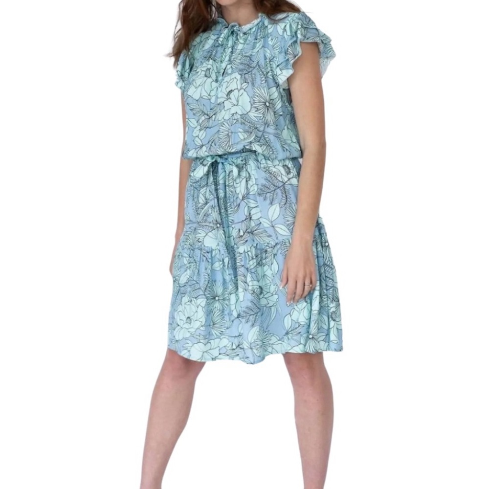 NWT Stark X Austin Dress Sz XS Auqua floral